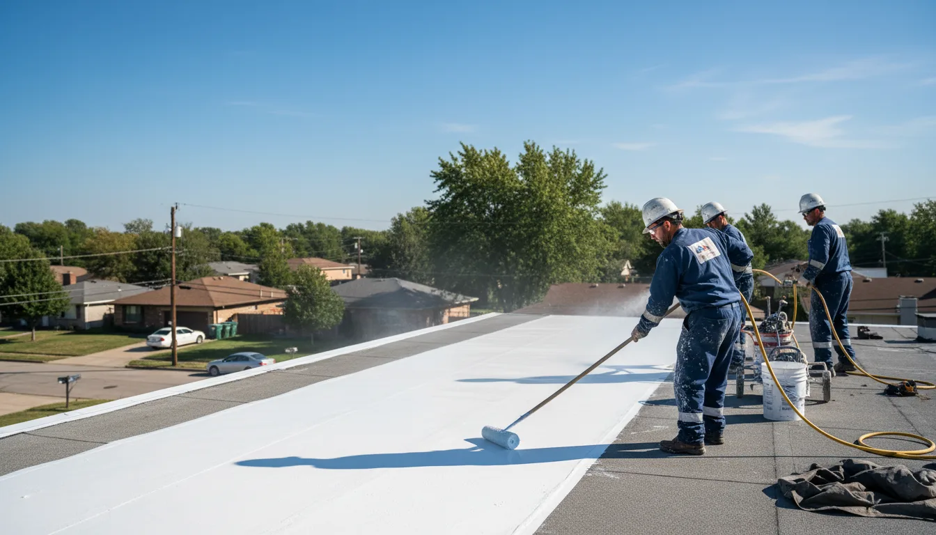 Commercial roof coating in Lorraine, KS near me